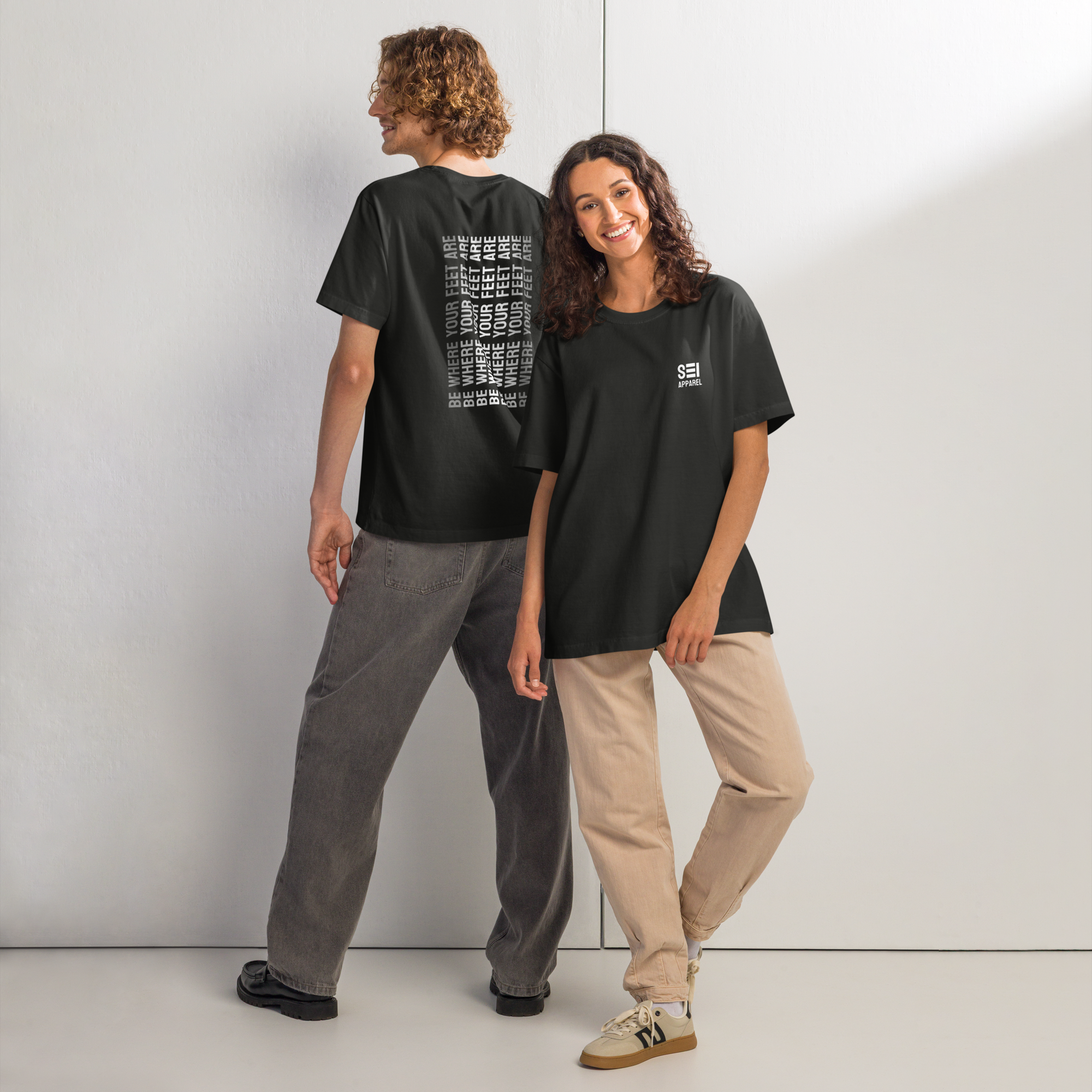 Be Where Your Feet Are Tee (white logo)