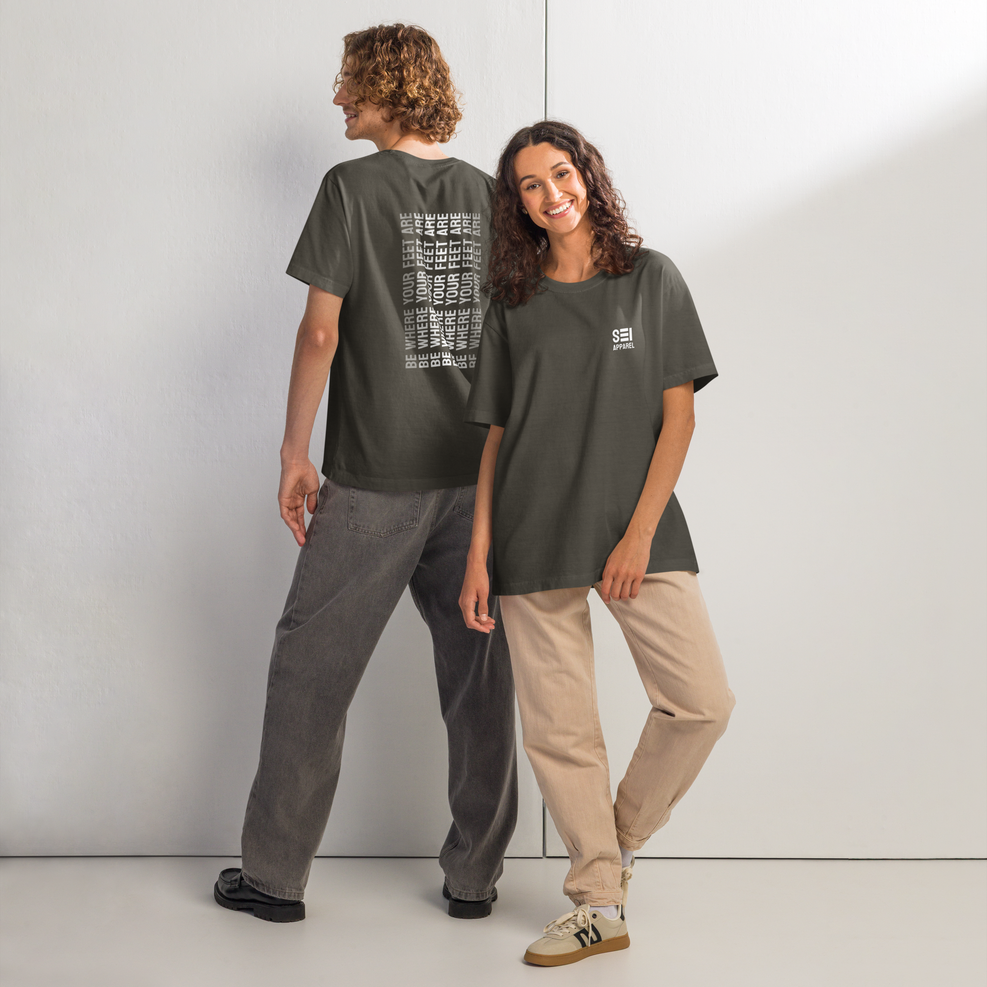 Be Where Your Feet Are Tee (white logo)