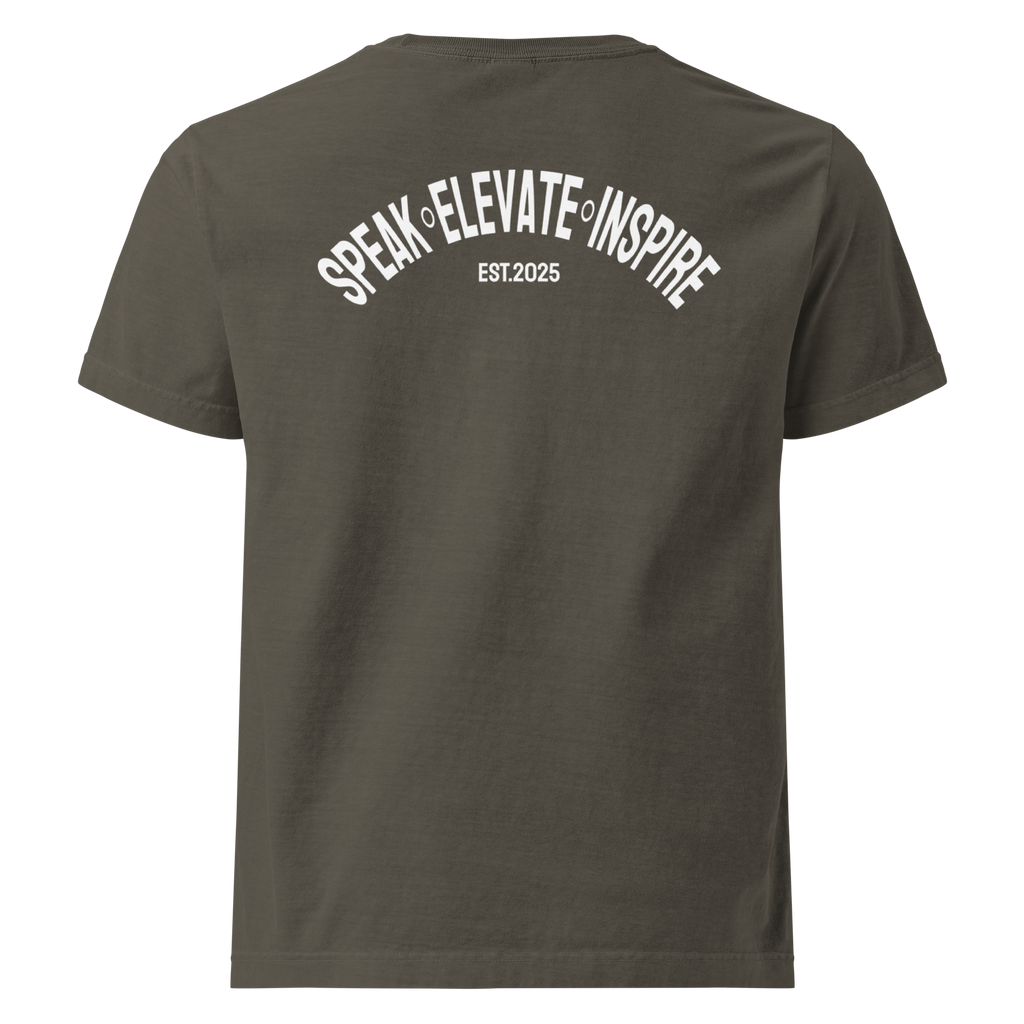 Speak Elevate Inspire Tee (white logo)